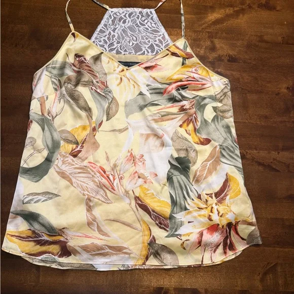 White House Black Market Floral Pajama Set - Yellow and Green - Picture 8 of 9